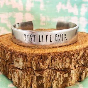 🆕 Best Life Ever Thick Cuff Bracelet Aluminum